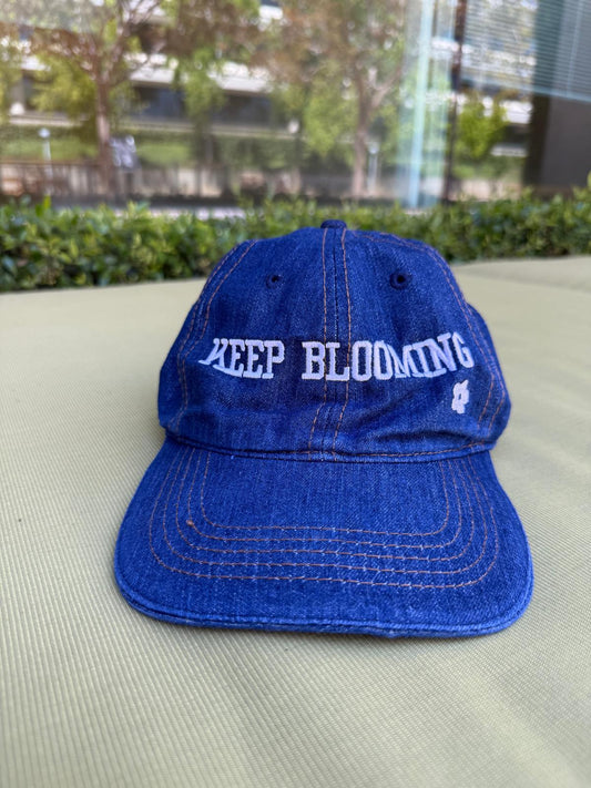 "Keep Blooming" Denim Cap